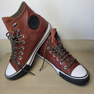 Converse Chuck Taylor High-Top Leather Sneakers - Brown Women 9